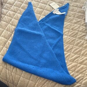 Free People Blue Knit triangle scarf
